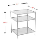 Tavolino con Ripiano in Vetro a Specchio Argento e Ferro 27 - 22x18x26.75