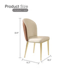 Sedie da pranzo moderne con schienale e gambe in acciaio inossidabile (set da 2)