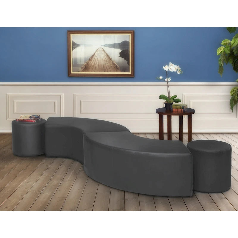 Pouf curvo da interni (set da 2)