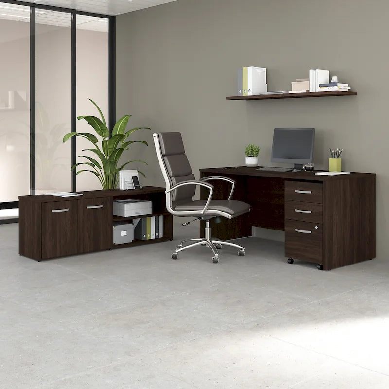Scrivania C 60W con allungo e mobiletto di