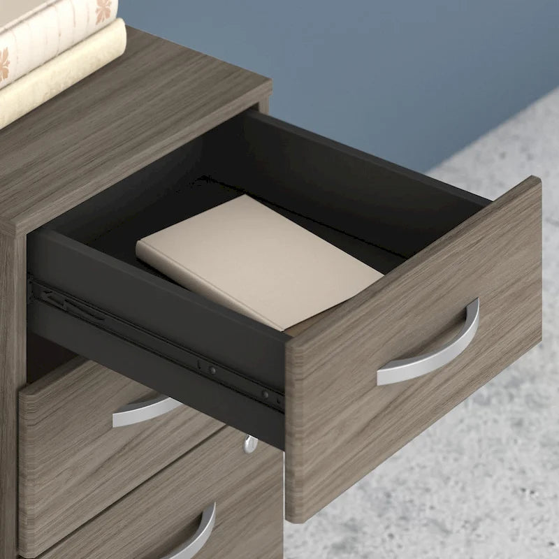 Scrivania C 60W con allungo e mobiletto di