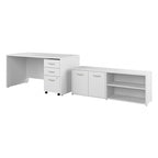 Scrivania C 60W con allungo e mobiletto di