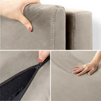 Priage by Latte Velvet - Struttura letto a piattaforma imbottita in velluto con testiera divisa