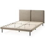 Priage by Latte Velvet - Struttura letto a piattaforma imbottita in velluto con testiera divisa