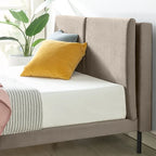 Priage by Latte Velvet - Struttura letto a piattaforma imbottita in velluto con testiera divisa