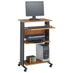 Scrivania computer mobile e supporto per stampante con spazio di archiviazione