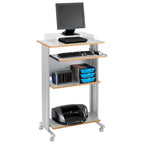 Scrivania computer mobile e supporto per stampante con spazio di archiviazione