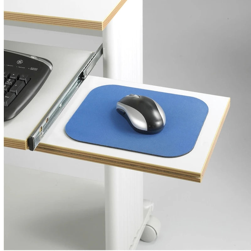 Scrivania computer mobile e supporto per stampante con spazio di archiviazione