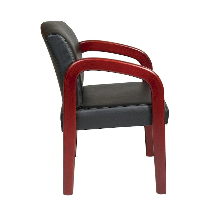 Sedia per visitatori in legno finitura ciliegio