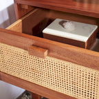 Comodino/Tavolino d'appoggio Dayana con 2 cassetti in rattan