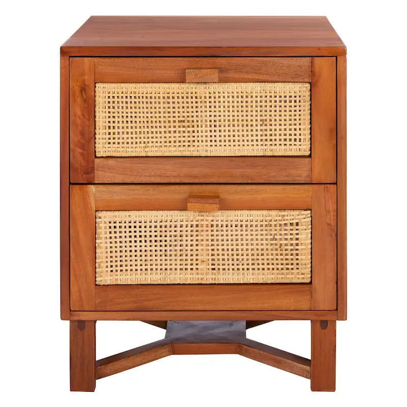 Comodino/Tavolino d'appoggio Dayana con 2 cassetti in rattan