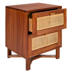 Comodino/Tavolino d'appoggio Dayana con 2 cassetti in rattan