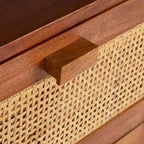 Comodino/Tavolino d'appoggio Dayana con 2 cassetti in rattan