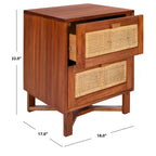 Comodino/Tavolino d'appoggio Dayana con 2 cassetti in rattan