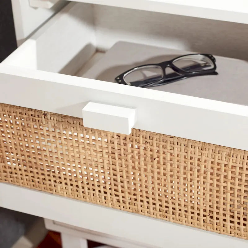 Comodino/Tavolino d'appoggio Dayana con 2 cassetti in rattan