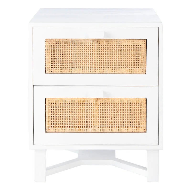 Comodino/Tavolino d'appoggio Dayana con 2 cassetti in rattan