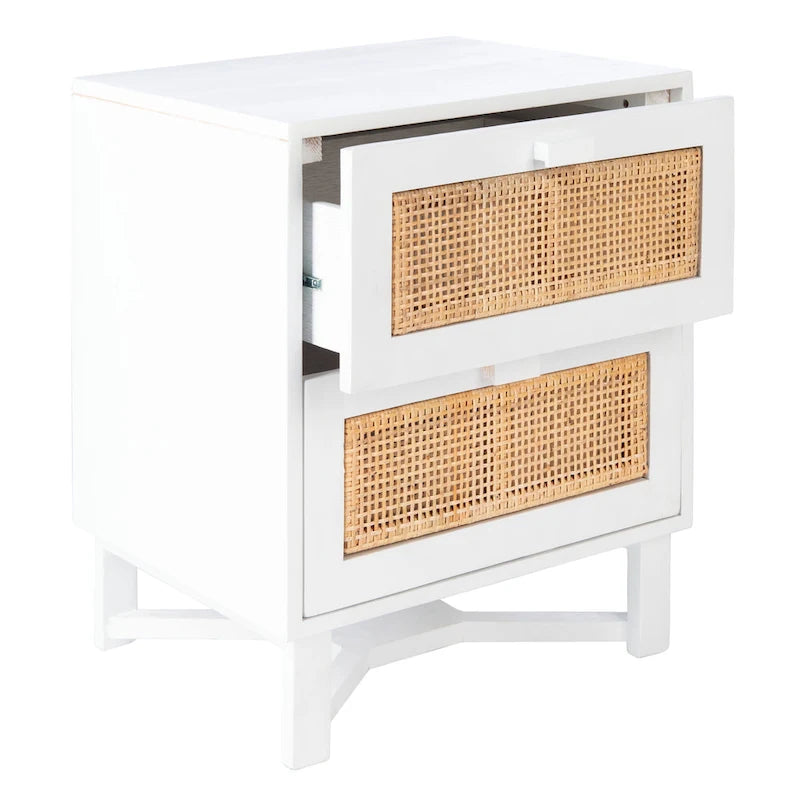 Comodino/Tavolino d'appoggio Dayana con 2 cassetti in rattan
