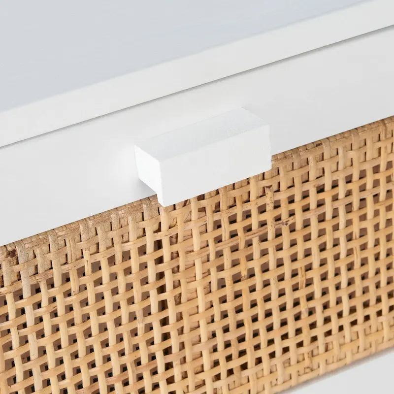 Comodino/Tavolino d'appoggio Dayana con 2 cassetti in rattan