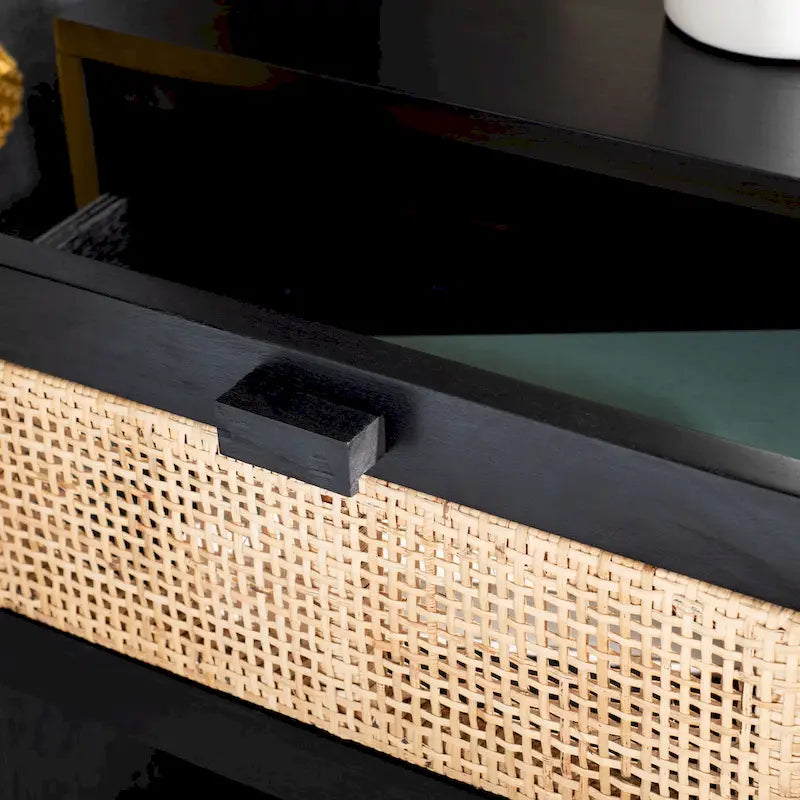 Comodino/Tavolino d'appoggio Dayana con 2 cassetti in rattan
