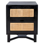 Comodino/Tavolino d'appoggio Dayana con 2 cassetti in rattan