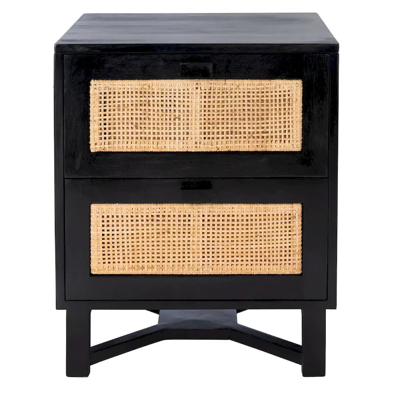Comodino/Tavolino d'appoggio Dayana con 2 cassetti in rattan
