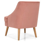 Set di 2 Poltrone Accent in Velluto Sedia Singola con Legno di Gomma