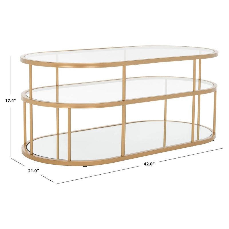 Tavolino da caffè Frederica a 3 ripiani - 42 L x 21 P x 17 A - 42Lx21Px17A