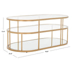 Tavolino da caffè Frederica a 3 ripiani - 42 L x 21 P x 17 A - 42Lx21Px17A