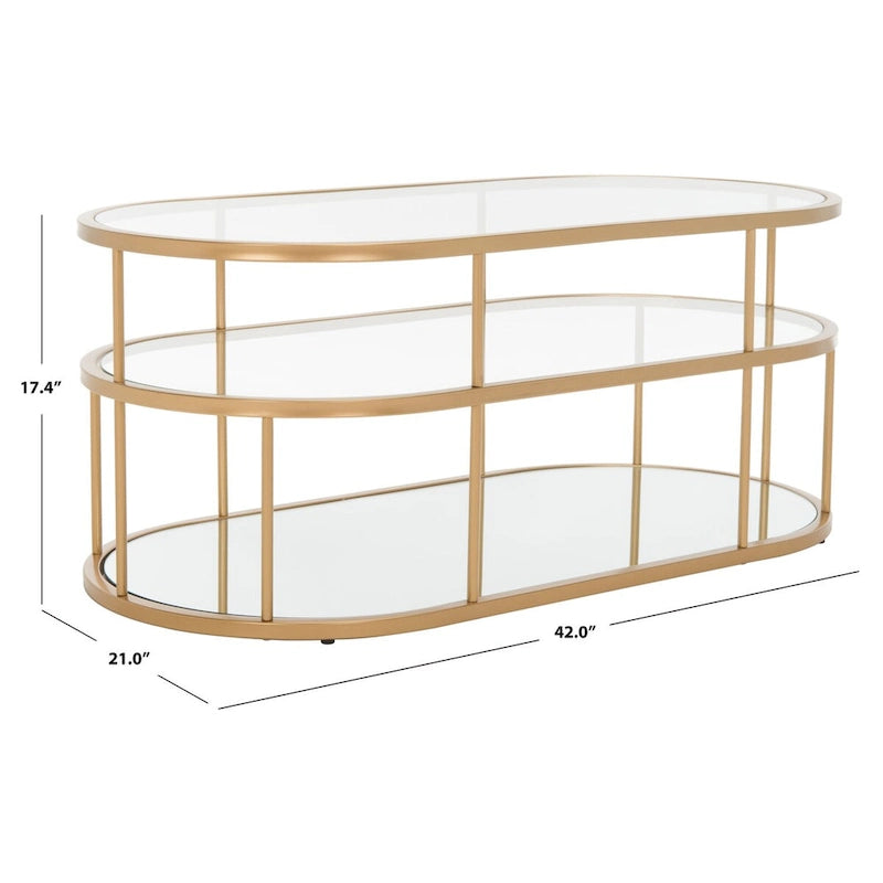 Tavolino da caffè Frederica a 3 ripiani - 42 L x 21 P x 17 A - 42Lx21Px17A