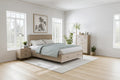   Drayden Transitional Oak Solid Wood 3-Piece Bed, Chest and Nightstand Bedroom Set