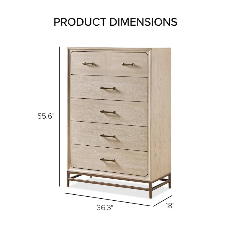 Set camera da letto Drayden 3 pezzi in legno massello di rovere transizionale con letto, cassettiera e comodino