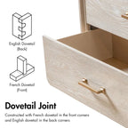 Set camera da letto Drayden 3 pezzi in legno massello di rovere transizionale con letto, cassettiera e comodino