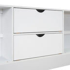 Letto Queen Size con Piattaforma e Testiera con Contenitore, e 8 Cassetti