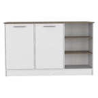 Isola per cucina per sala da pranzo, cucina, bianco / marrone scuro