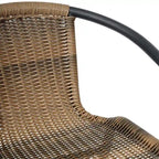 Sgabello Commerciale da Bar per Ristorante in Rattan per Interni ed Esterni con Telaio in Alluminio - Set da 4