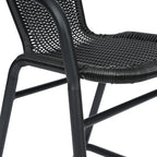 Sgabello Commerciale da Bar per Ristorante in Rattan per Interni ed Esterni con Telaio in Alluminio - Set da 4