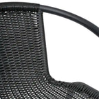 Sgabello Commerciale da Bar per Ristorante in Rattan per Interni ed Esterni con Telaio in Alluminio - Set da 4