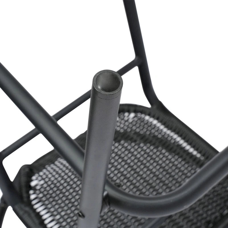 Sgabello Commerciale da Bar per Ristorante in Rattan per Interni ed Esterni con Telaio in Alluminio - Set da 4