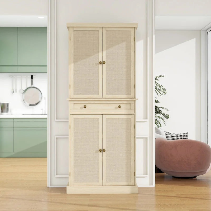 4 Door Cabinet with 1 Drawer with 4 Adjustable Inner Shelves