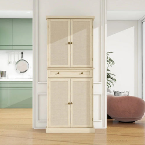 4 Door Cabinet with 1 Drawer with 4 Adjustable Inner Shelves
