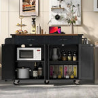 53.5 Isola da cucina rustica con presa di corrente, ribalta e contenitore mobile