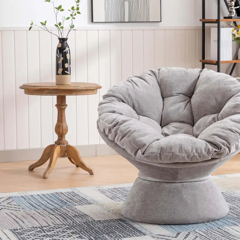 Poltrona Girevole 360° Oversize per Soggiorno Camera da Letto