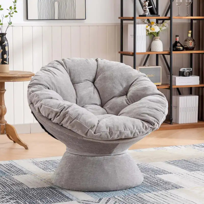 Poltrona Girevole 360° Oversize per Soggiorno Camera da Letto