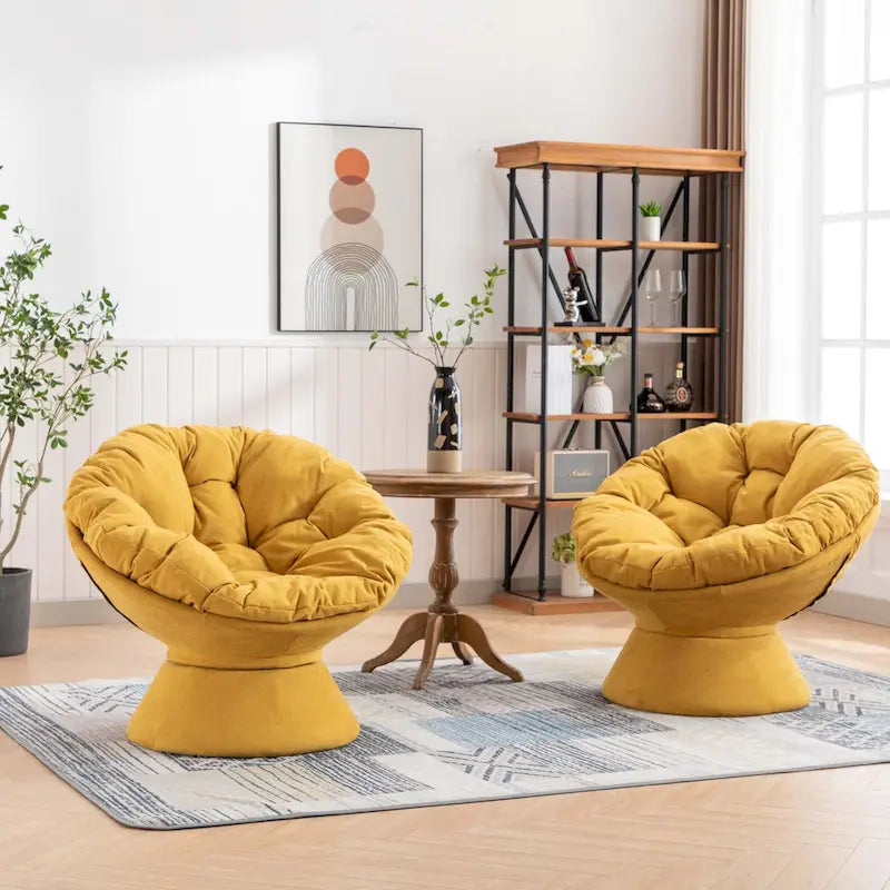Poltrona Girevole 360° Oversize per Soggiorno Camera da Letto