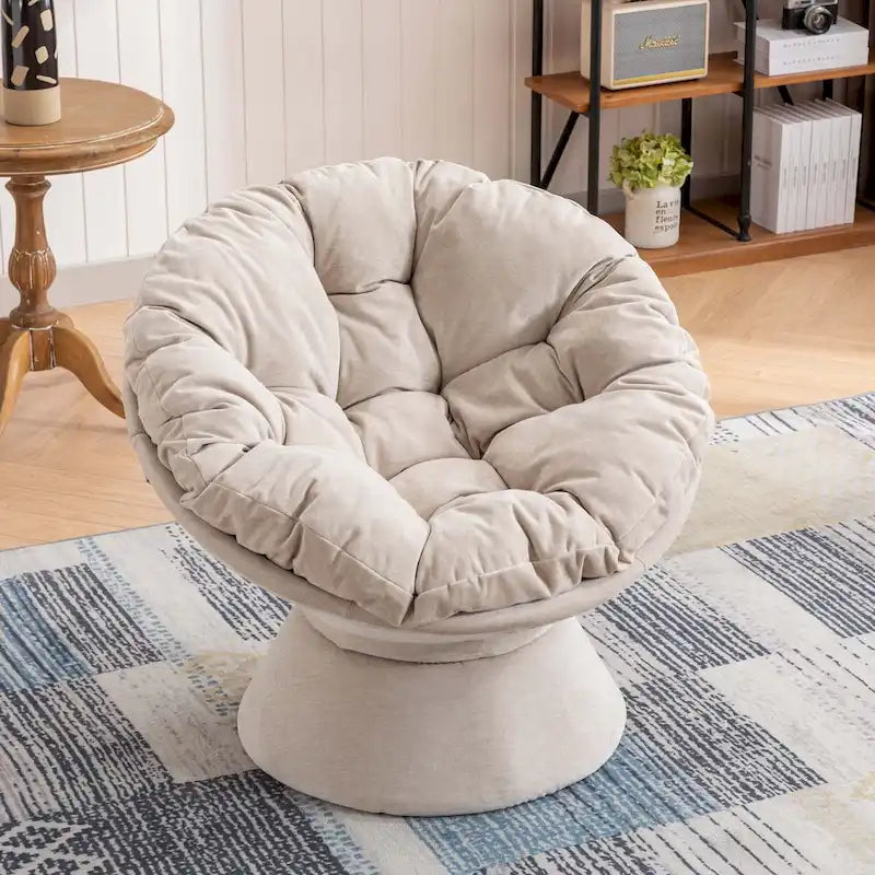 Poltrona Girevole 360° Oversize per Soggiorno Camera da Letto