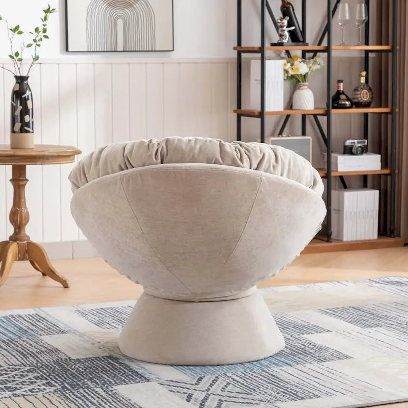 Poltrona Girevole 360° Oversize per Soggiorno Camera da Letto