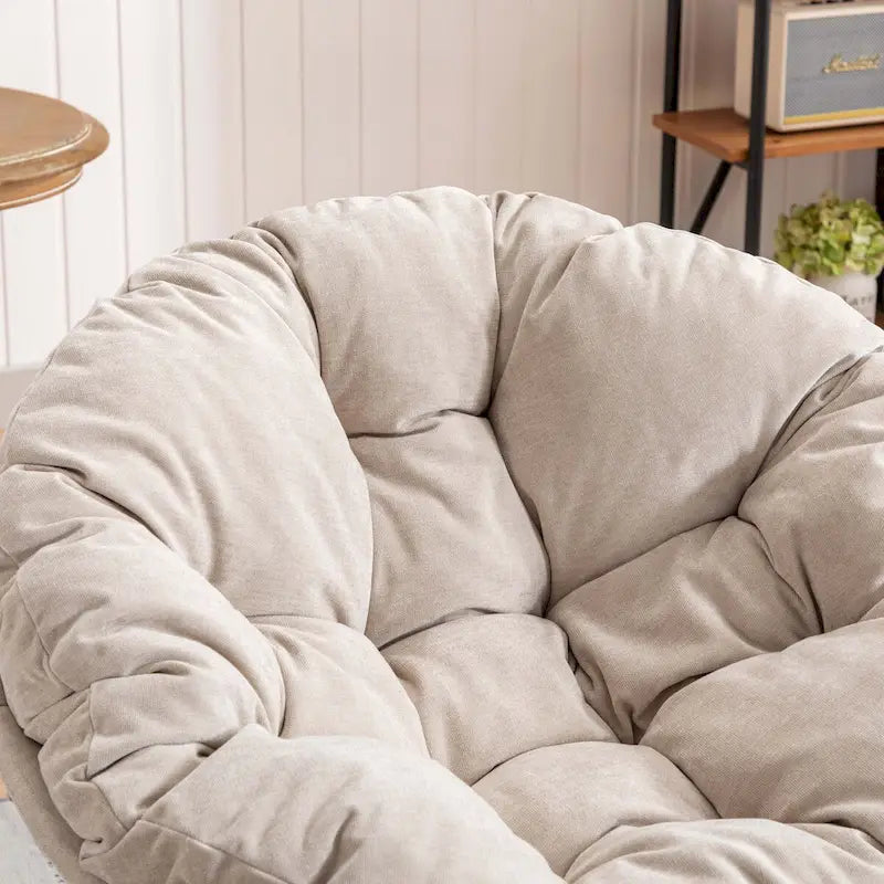 Poltrona Girevole 360° Oversize per Soggiorno Camera da Letto