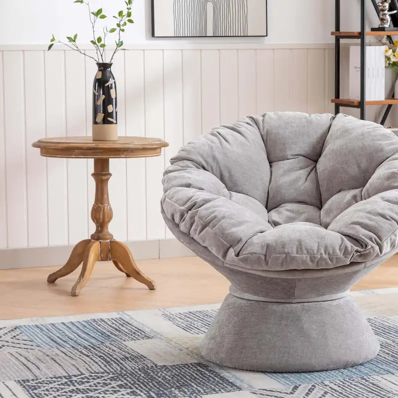 Poltrona Girevole 360° Oversize per Soggiorno Camera da Letto