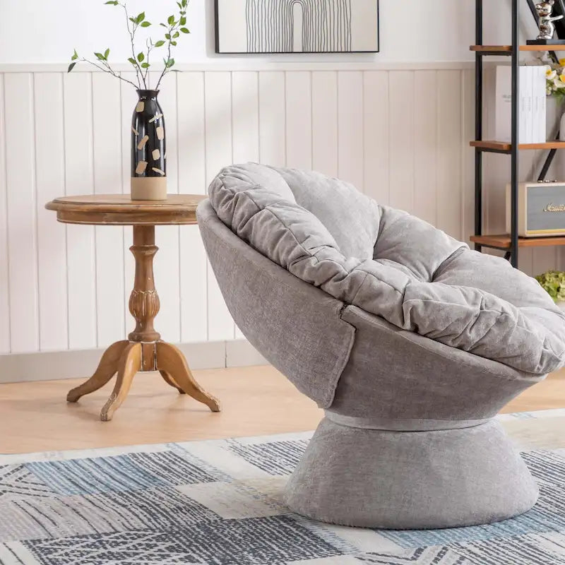 Poltrona Girevole 360° Oversize per Soggiorno Camera da Letto