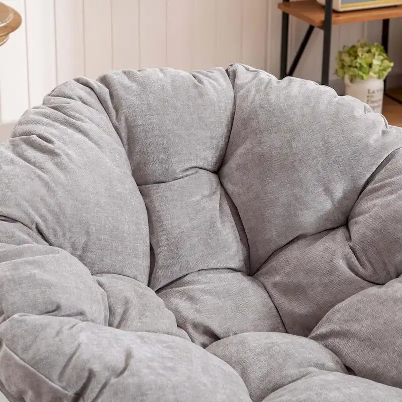 Poltrona Girevole 360° Oversize per Soggiorno Camera da Letto